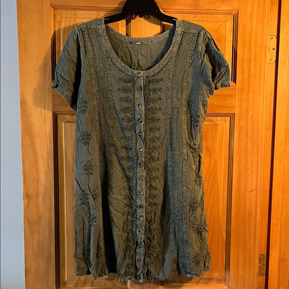 Women's Green Button-Down Dress